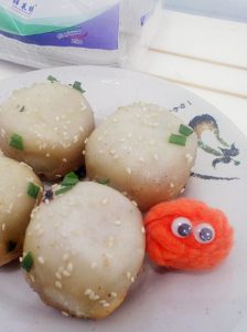 Close-up of the freshly-made Pan Fried Buns